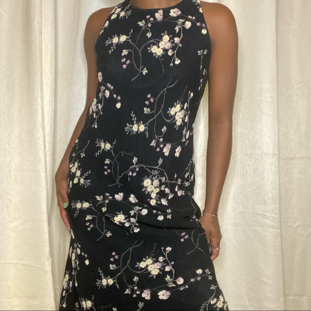 Jones New York Black Floral Maxi Dress | Black Maxi Dress | Maxi Dress